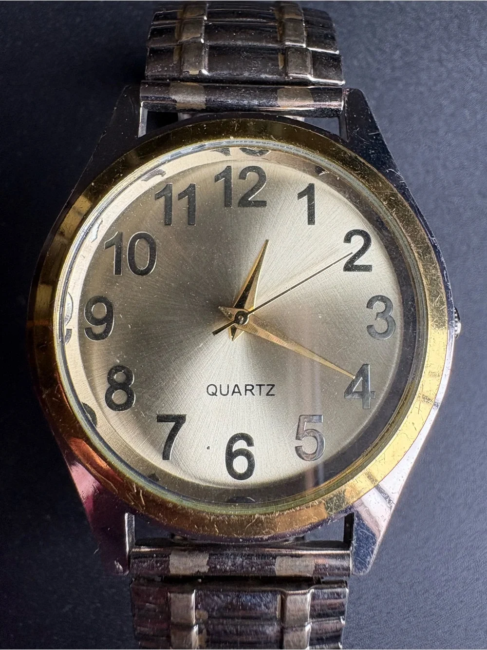 Gold and Silver Quartz Men's Watch